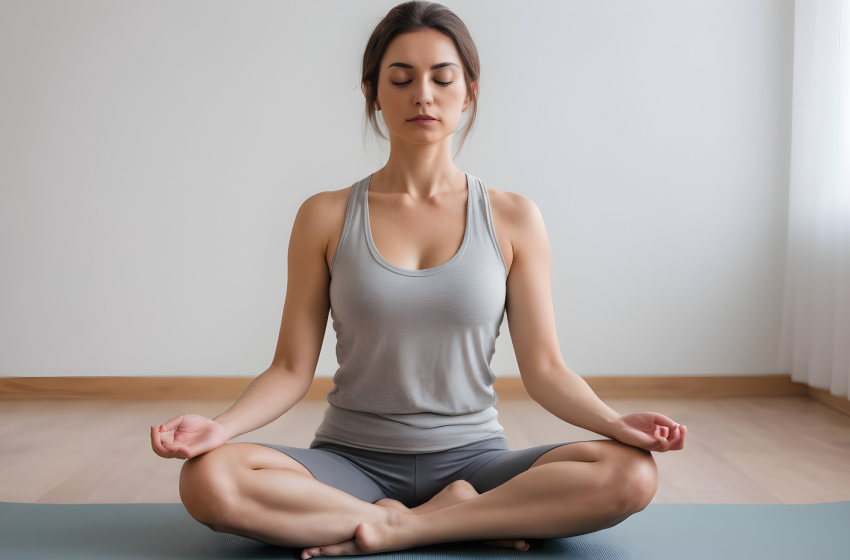 Adulto haciendo meditación o yoga neurologic